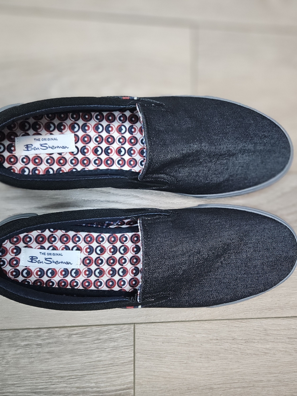 Ben Sherman Black Slip-On Canvas Loafers